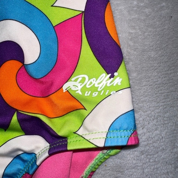 Colorful Dolphin Uglies One-Piece Swimsuit - Size Small - Picture 2 of 4